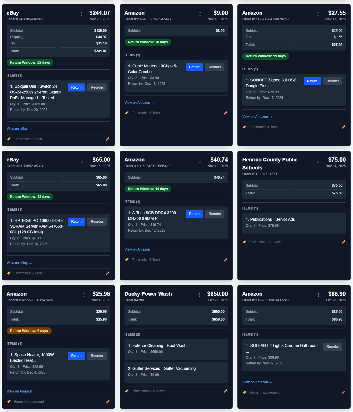 Never Miss a Return Window